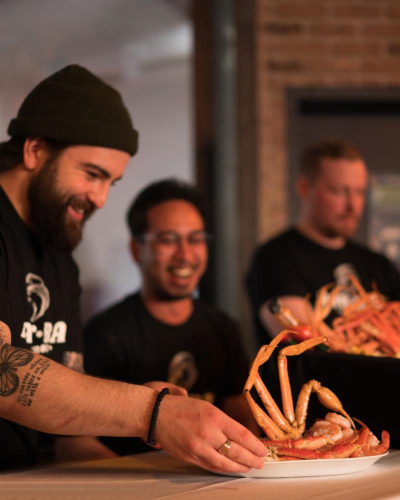 raw bar in the taproom
