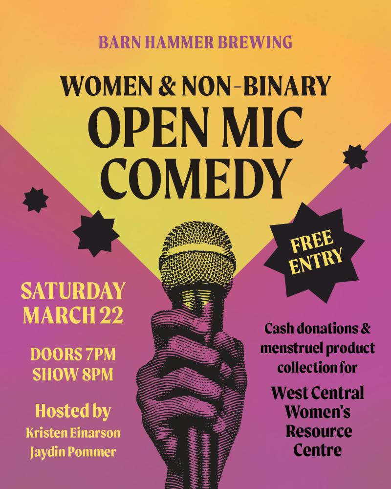women and non-binary comedy poster