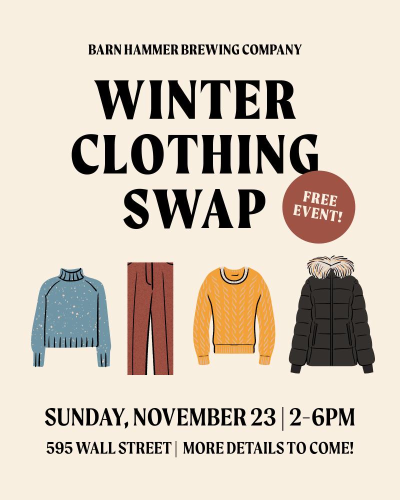 winter clothing swap poster