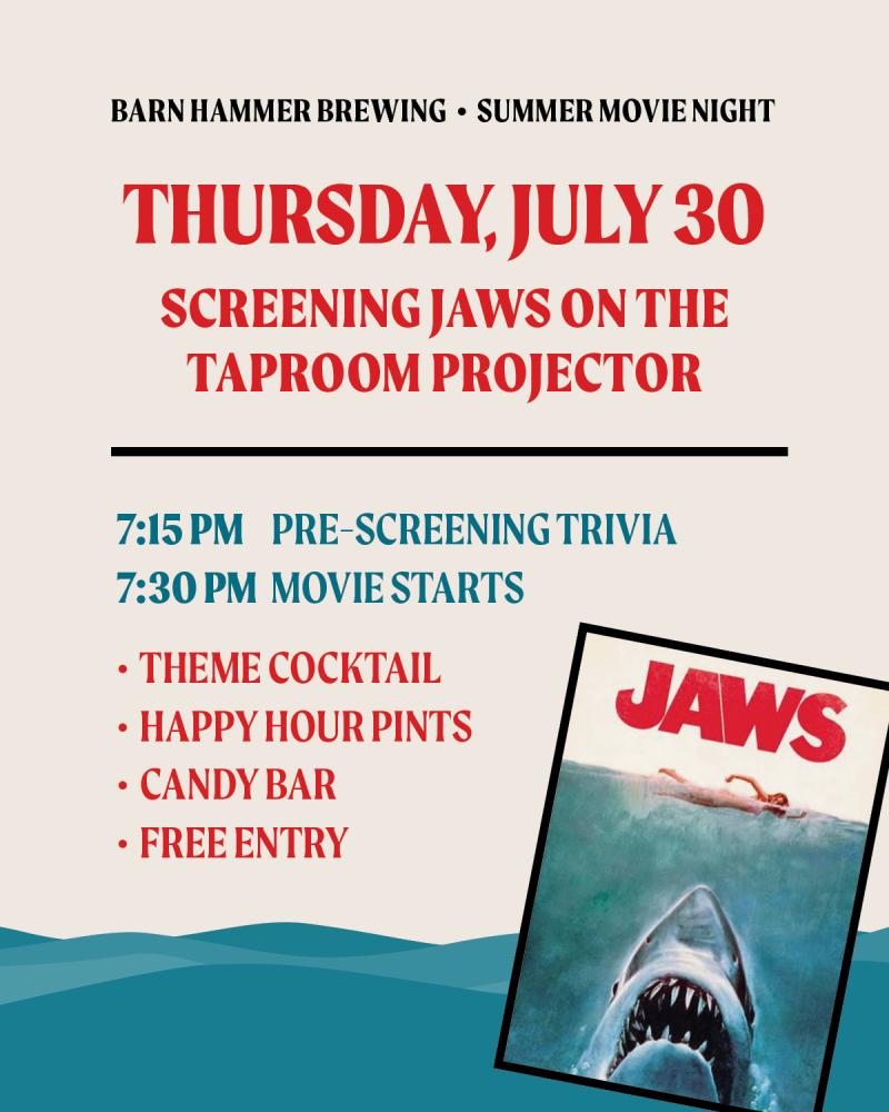 Jaws on the projector poster