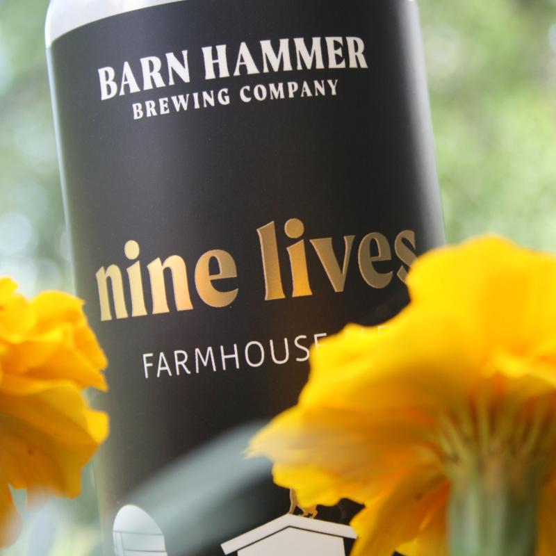nine lives can with flower