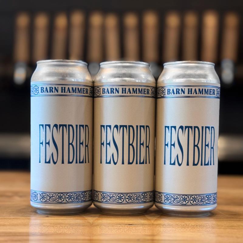three festbier cans