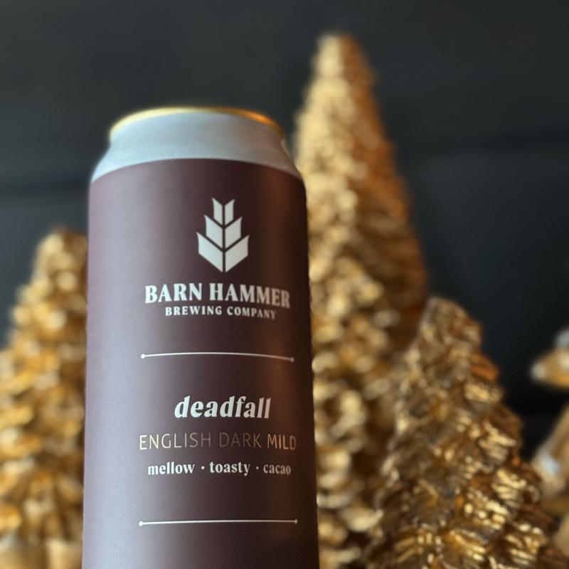 deadfall can with gold trees